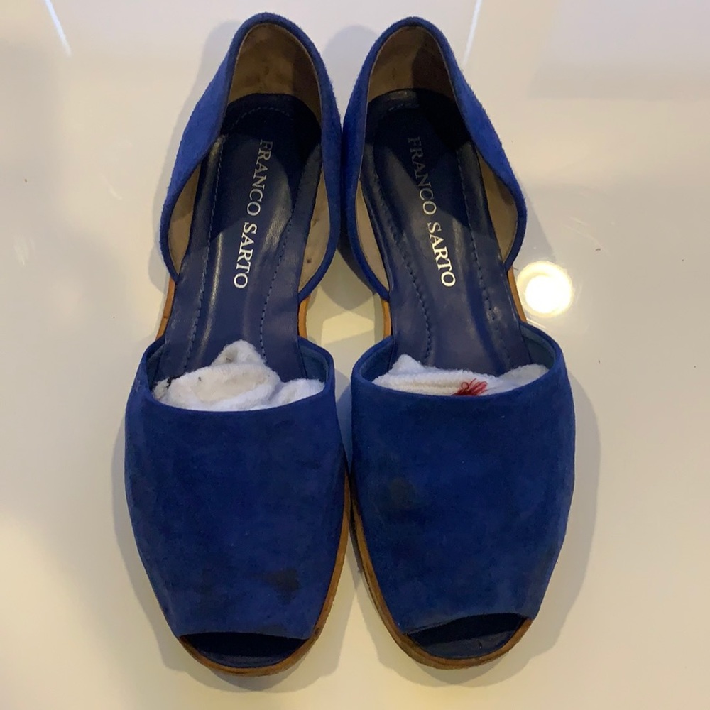 Franco Sorto Fun Sandals in Blue Suede
